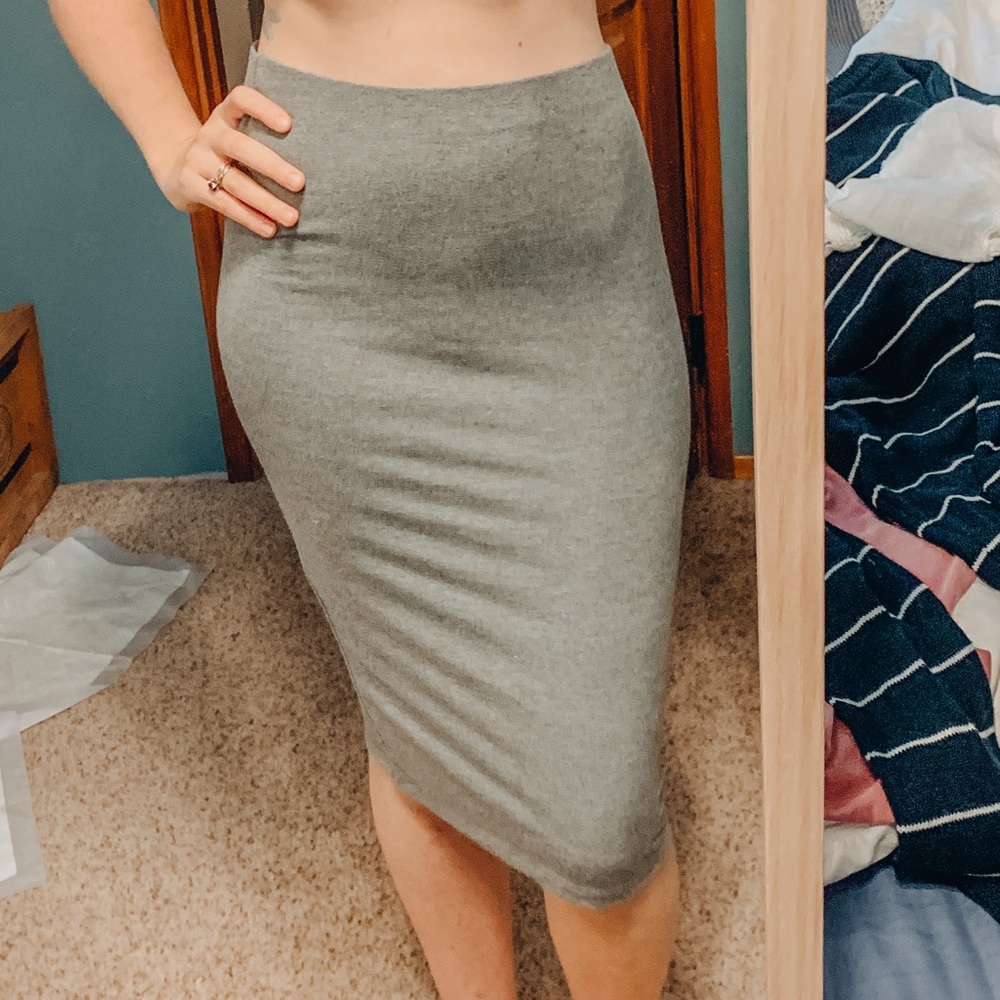 Grey Forever 21 Pencil Skirt